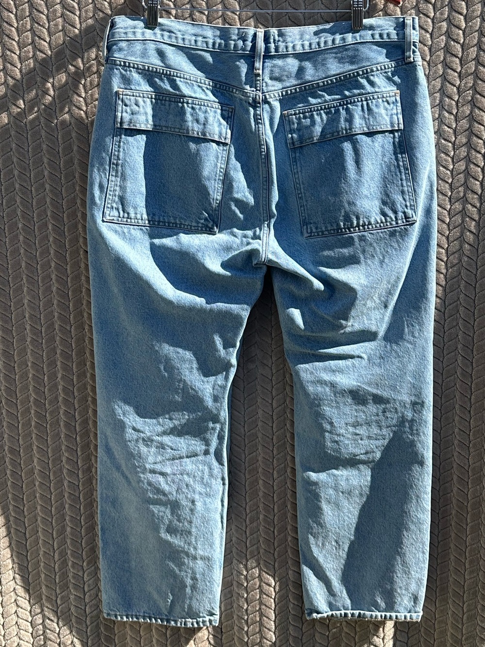 AGOLDE Cooper Cargo Jeans 33 High Rise Utility Straight Leg Light Wash Denim - Picture 5 of 13